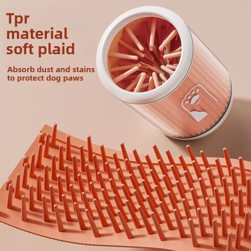 Reusable Portable PP Pet Paw Cleaner Cup Non-Toxic Soft Brush Eco-Friendly Handheld Massage Easy Clean Dogs Pet Grooming