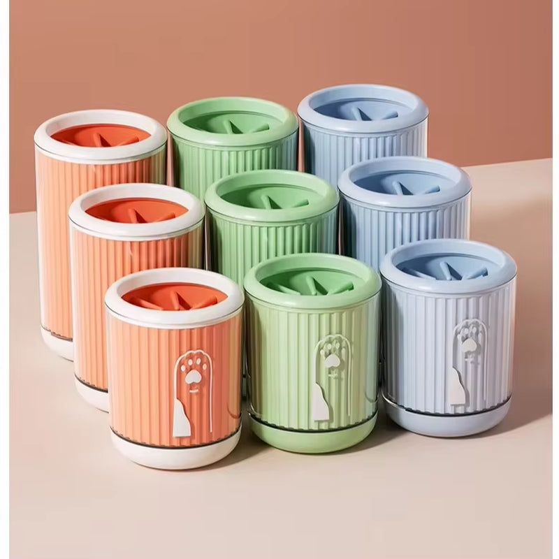 Reusable Portable PP Pet Paw Cleaner Cup Non-Toxic Soft Brush Eco-Friendly Handheld Massage Easy Clean Dogs Pet Grooming