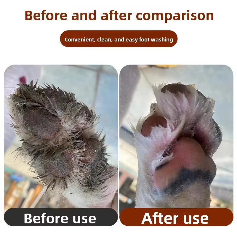 Reusable Portable PP Pet Paw Cleaner Cup Non-Toxic Soft Brush Eco-Friendly Handheld Massage Easy Clean Dogs Pet Grooming