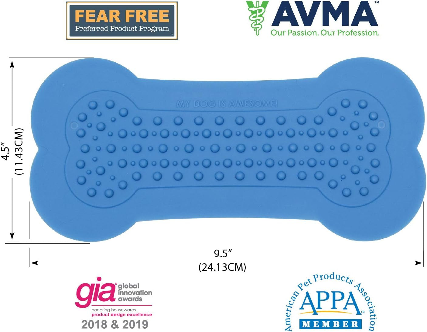 Lick Lick Pad Dog Accessories | Pet Shower Attachment | Dog Peanut Butter Lick Pad | Dog Bathing Station | Dog Bathing Supplies | Veterinarian Used | Suction to Wall | Large (Large - 2 Pack, Blue)