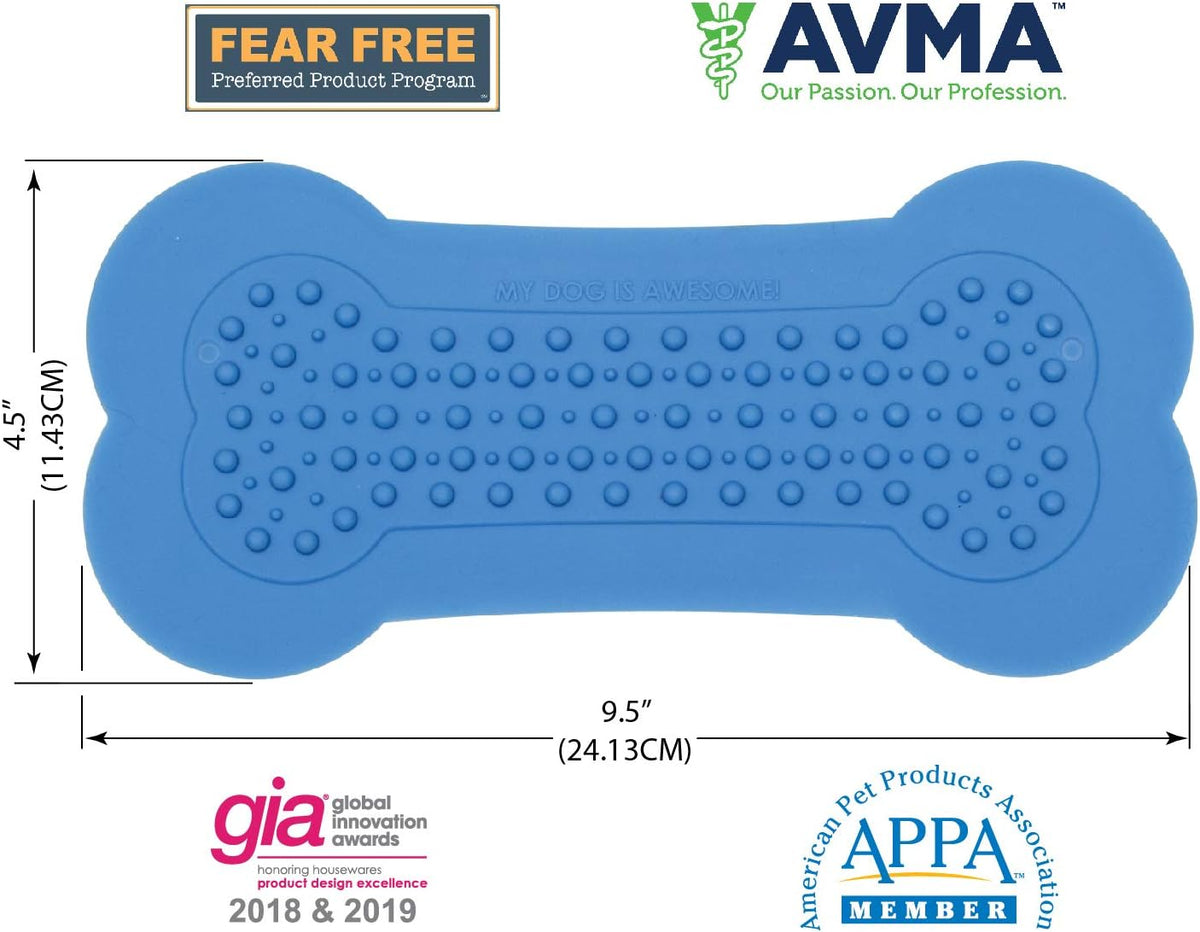 Lick Lick Pad Dog Accessories | Pet Shower Attachment | Dog Peanut Butter Lick Pad | Dog Bathing Station | Dog Bathing Supplies | Veterinarian Used | Suction to Wall | Large (Large - 2 Pack, Blue)