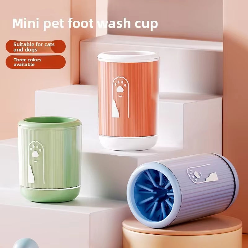 Reusable Portable PP Pet Paw Cleaner Cup Non-Toxic Soft Brush Eco-Friendly Handheld Massage Easy Clean Dogs Pet Grooming