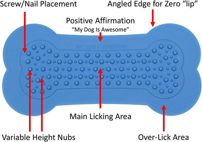 Lick Lick Pad Dog Accessories | Pet Shower Attachment | Dog Peanut Butter Lick Pad | Dog Bathing Station | Dog Bathing Supplies | Veterinarian Used | Suction to Wall | Large (Large - 2 Pack, Blue)
